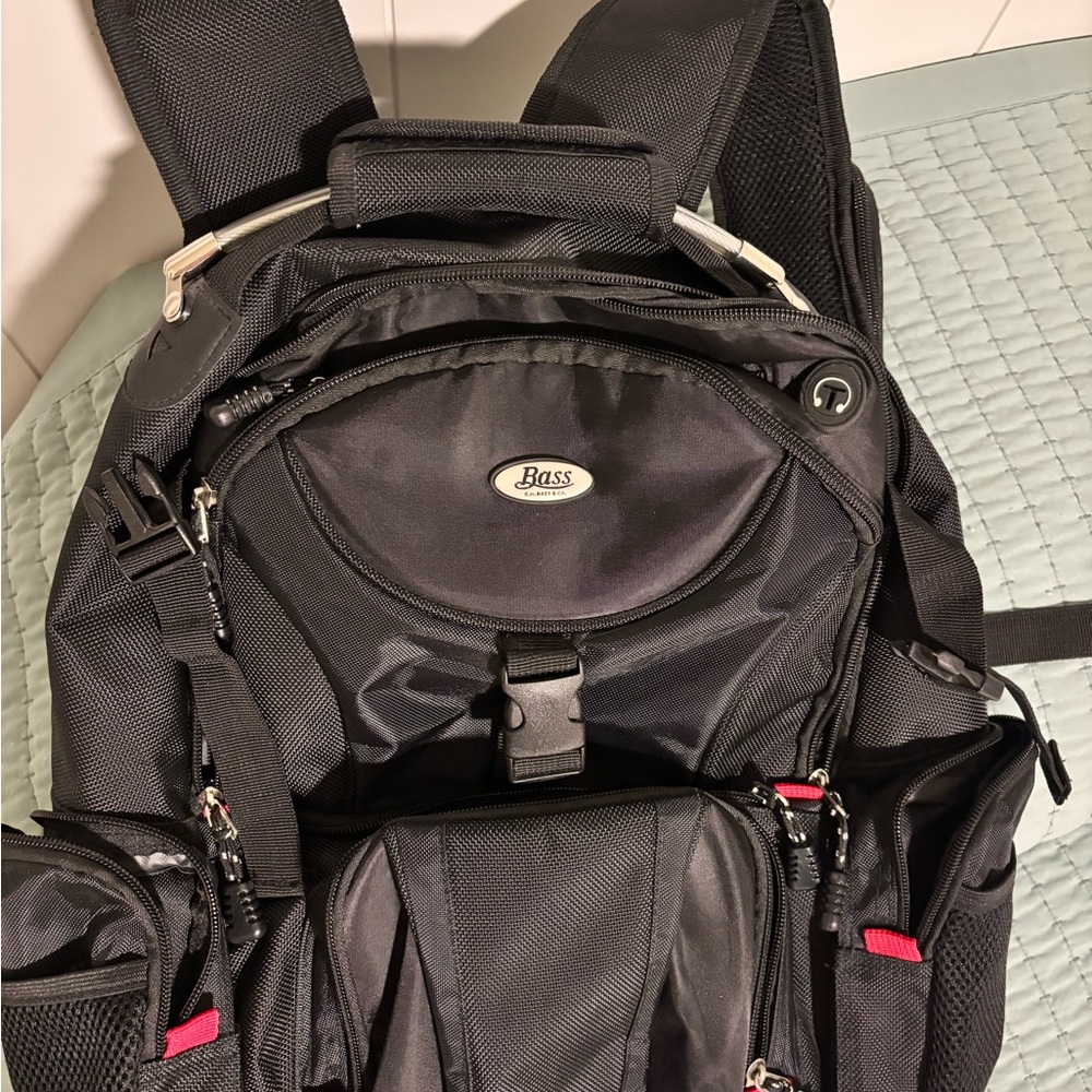 Bass black with red accents super comfortable Backpack